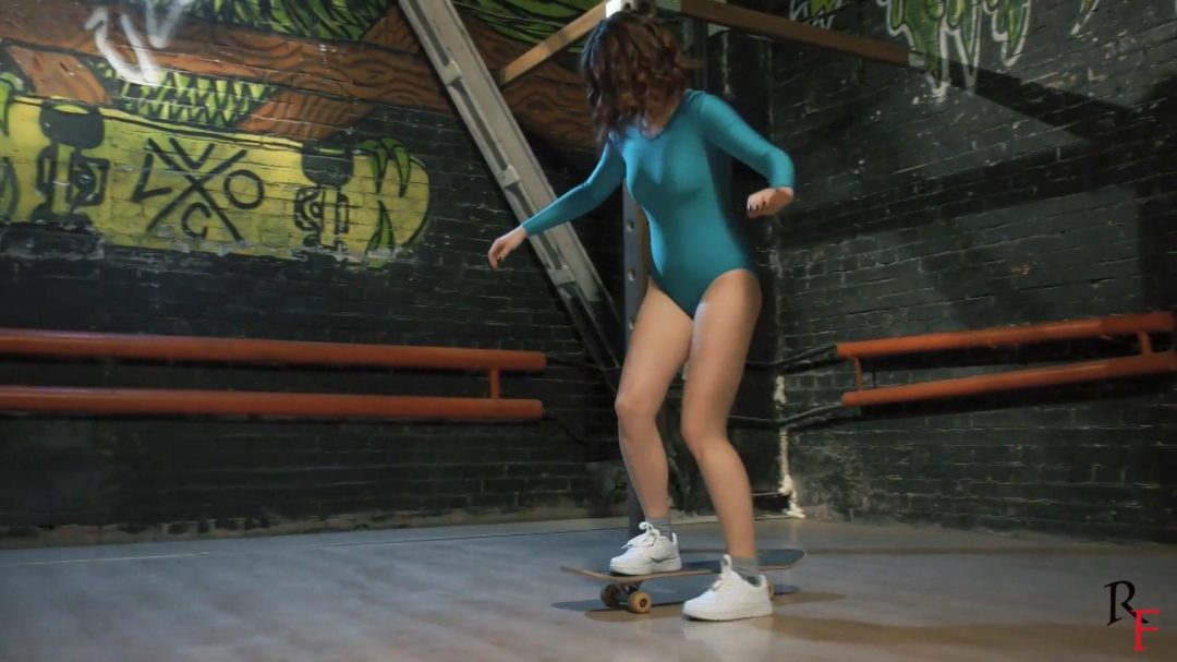 Betty in a weird skateboarding club. Her first lesson-6 Betty in a weird skateboarding club. Her first lesson-6