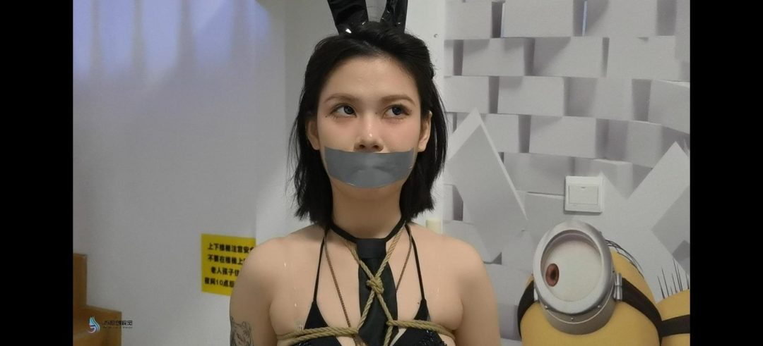 夏瑾性 渔网袜 高跟鞋 龟甲缚 胶带封嘴 柠檬 口球流口水-8