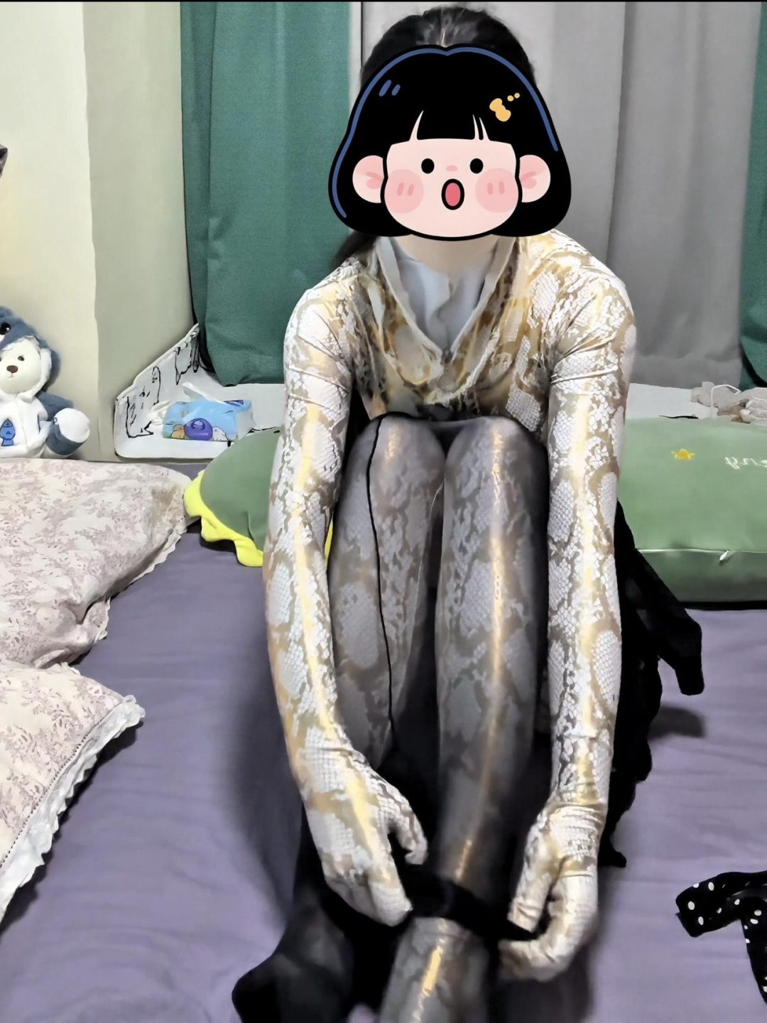 黄金蟒加黑色全包丝这个感觉也太奇妙了-2