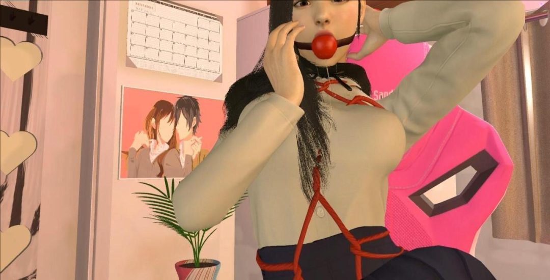 【自缚被家教老师发现后】百合向，看着绳艺片，云溪拿出绳子给自己绑了起来，老师突然进门后......肉丝马丁靴，超大口球，黑丝OL-3
