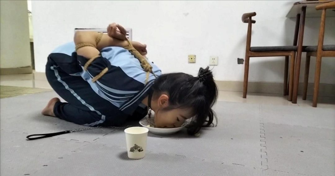 学生蝴蝶 日式反绑 学生 水手服 堵嘴挠痒西式 直臂并肘 股绳-5