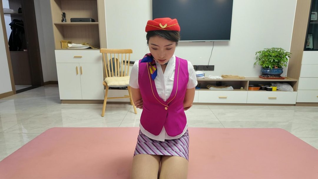 客户体验之二中 日式反绑 后手观音 空姐 狗链 项圈眼罩 蒙眼 股绳 K9放置 蛇缚 捆绑 挑逗-6