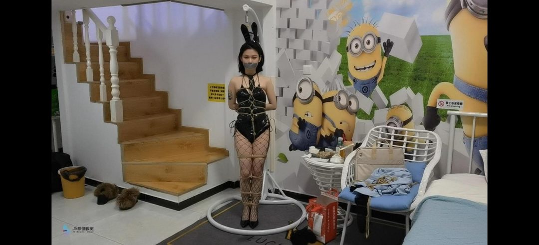 夏瑾性 渔网袜 高跟鞋 龟甲缚 胶带封嘴 柠檬 口球流口水-7