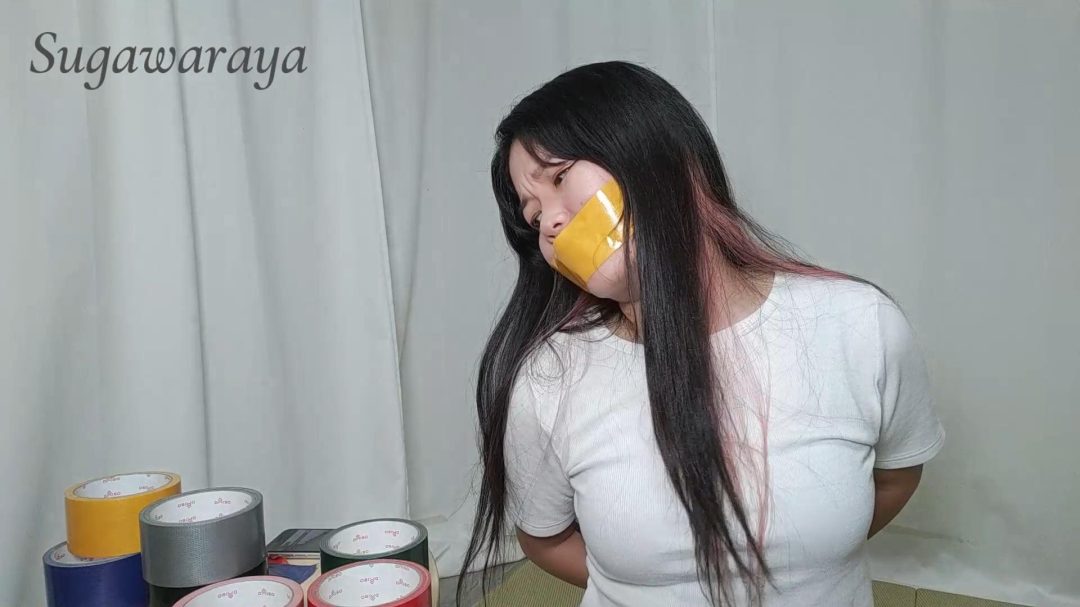 多种彩色胶带堵嘴！布条塞嘴，口水流出特写，爱好者狂喜！-7