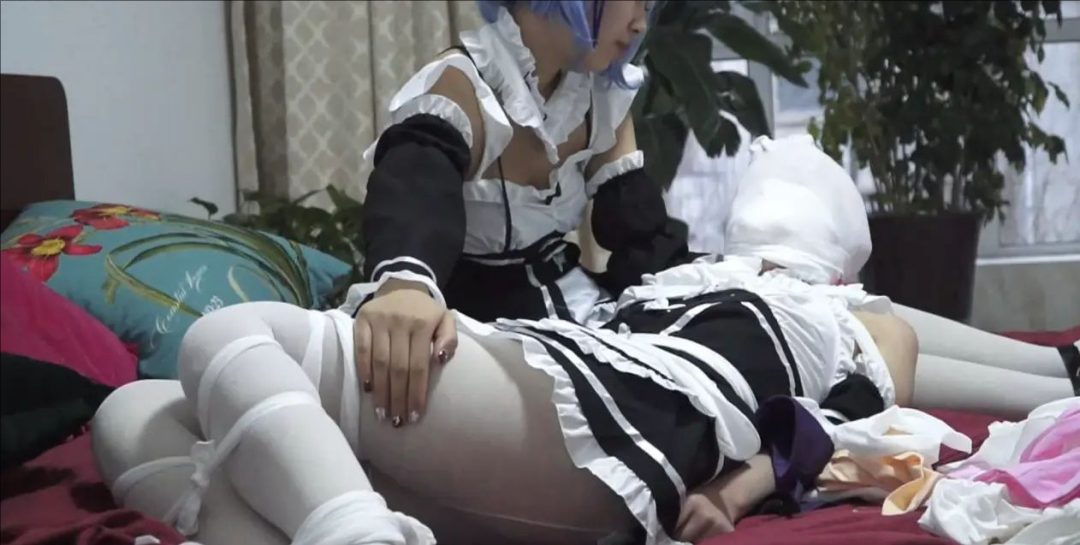 Cosplay拉姆雷姆之[雷姆的陷阱 - 下] 女女、美腿、堵嘴、调教、白丝、Cosplay-3