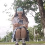 海砂-小m独自白天戴口球露出取快递时被保安发现逃跑