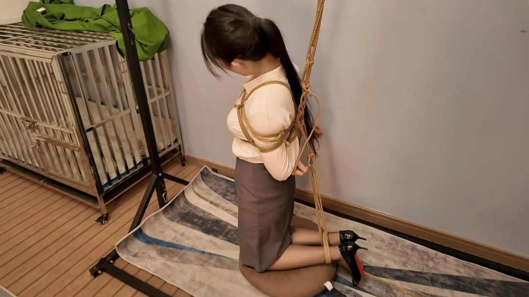 绳模娜娜应聘 日式放置 口球 紧缚-6