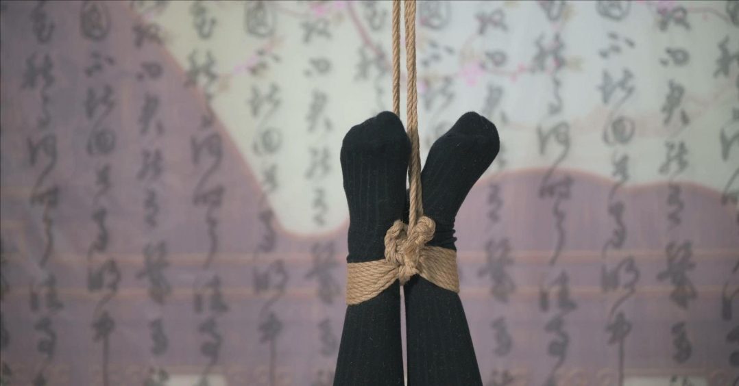 高挑妹子吊起长腿TK电击-长棉袜、电击器、JK-5