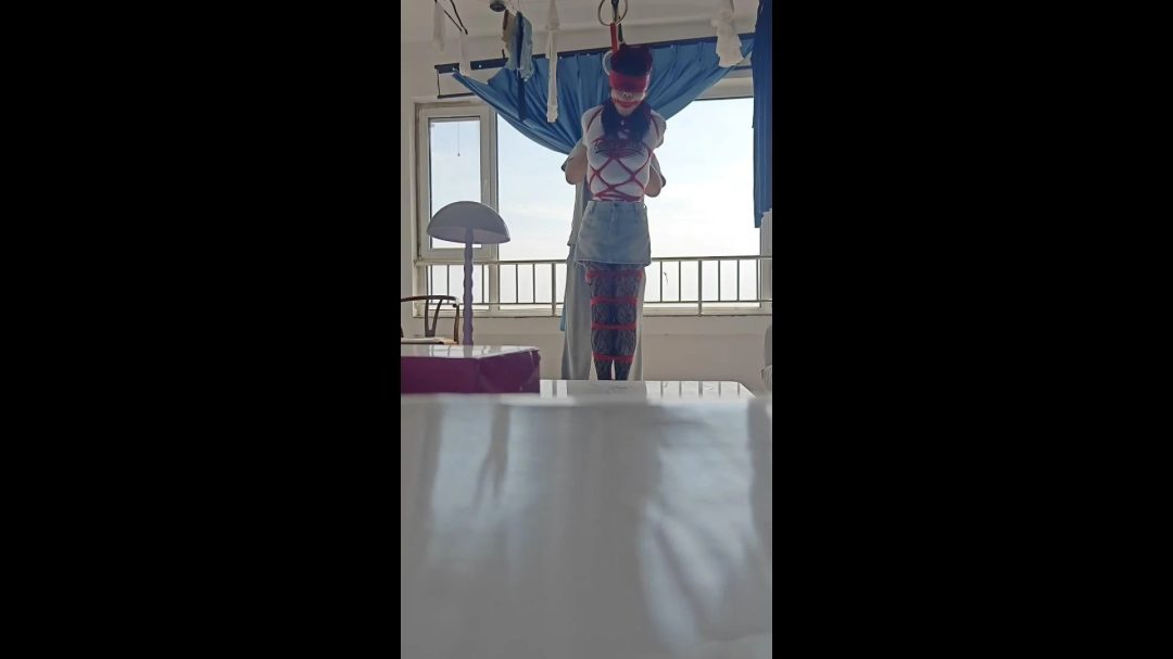 豹纹黑丝伪娘吊缚-1