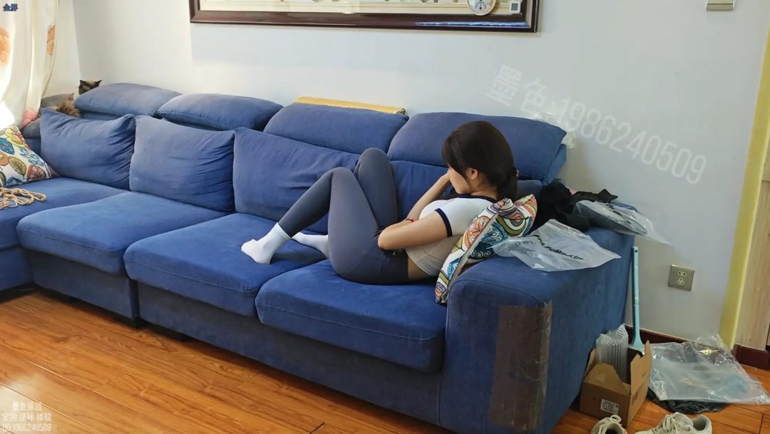【墨色】白袜瑜伽裤强制捆绑挣扎 双层白袜 白袜包手 白袜堵嘴-6