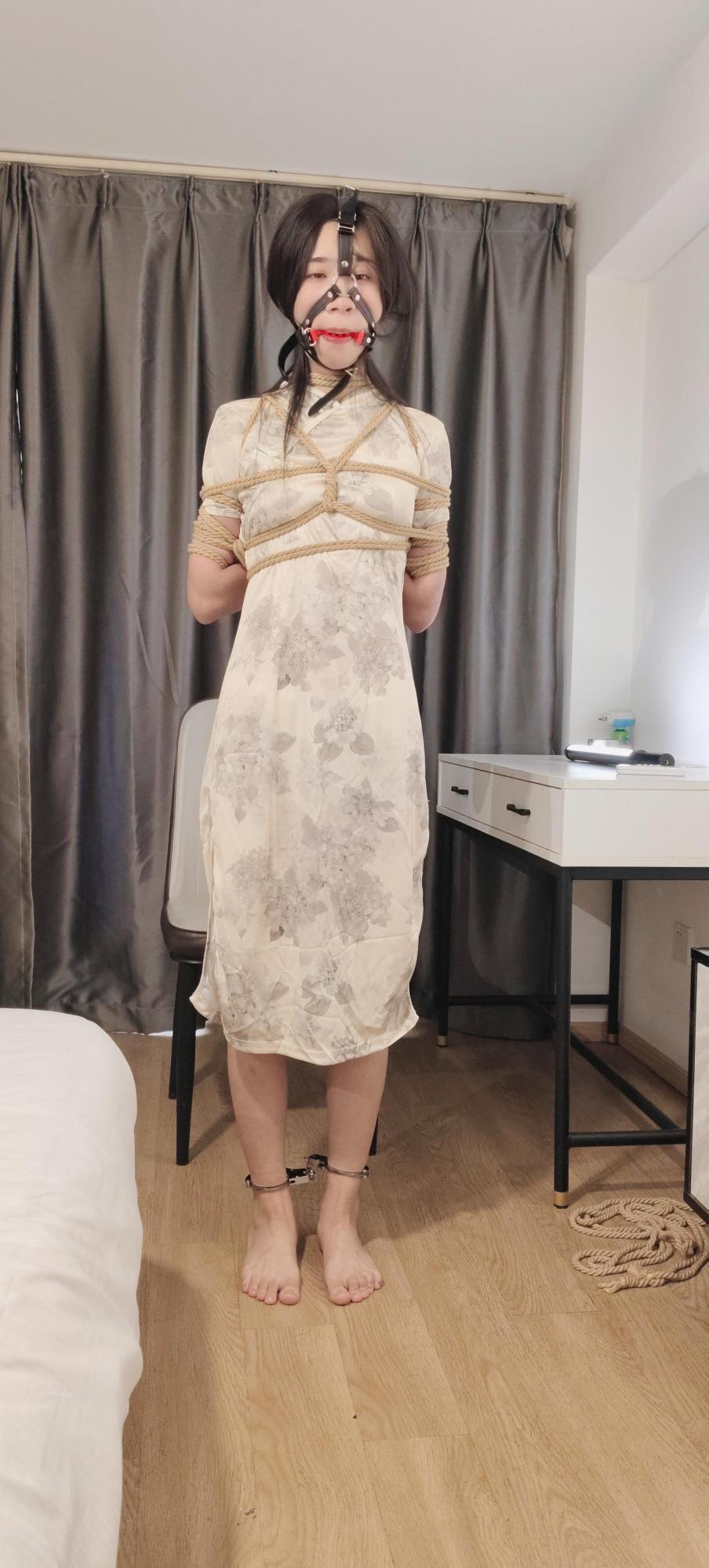 新模 后手观音 口球 旗袍 挠脚 脚铐 蒙眼-4