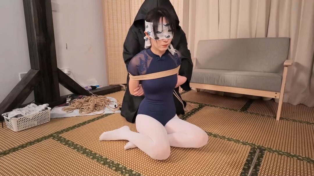 【嗷嗷】【舞蹈服】后手缚捆绑白丝舞蹈服蒙眼挣扎-6