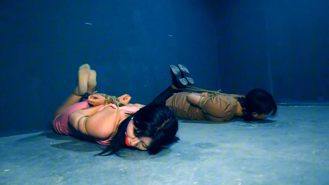 定拍转公映《深山囚徒》中集 两美女互相帮助挣开绳子又被抓获驷马惩戒后押解到小树林跟买家交易-4