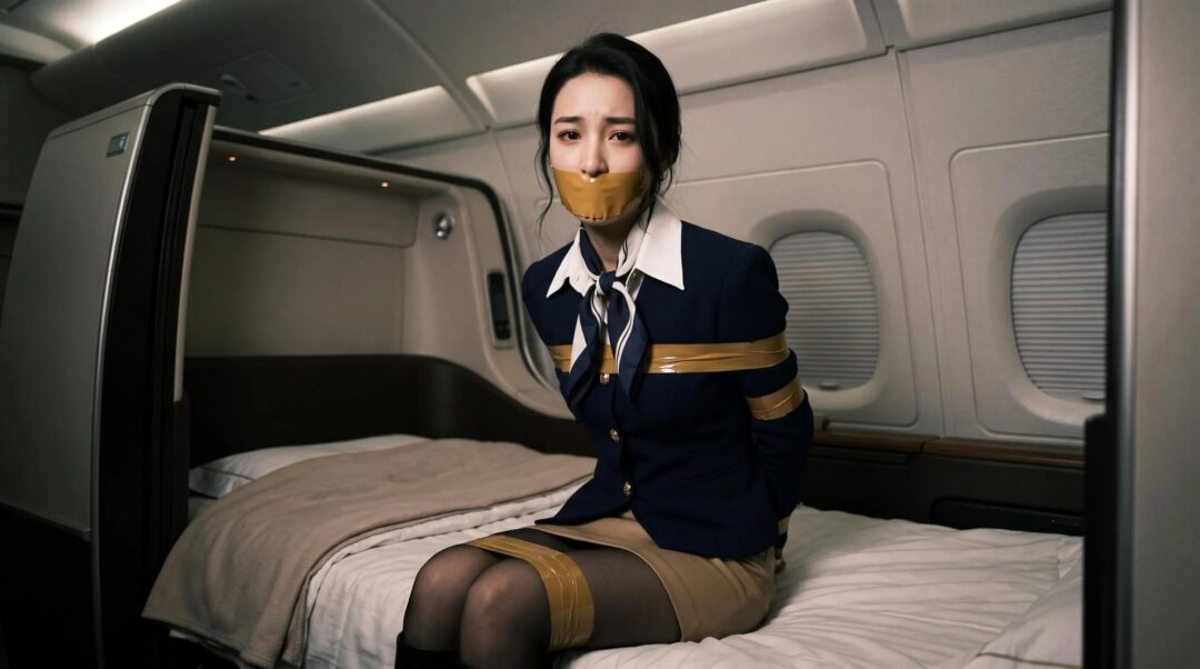 空姐的特殊服务（超美空姐被胶带捆绑封嘴挣扎）-2