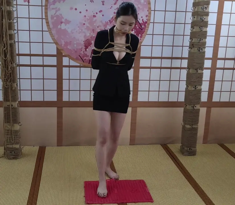 随心原创 金牌销售员艾琳 指压板上的蹲起惩罚 单脚吊 膝盖跪地-3