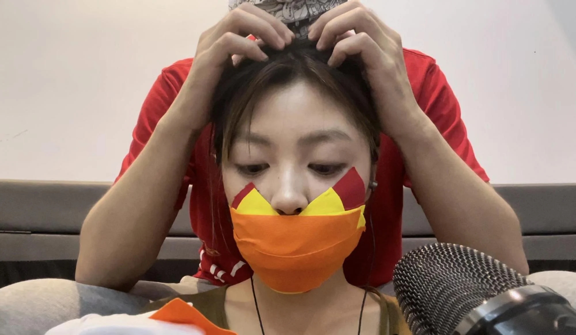 【小晗ASMR】5层胶带的封嘴，舒适的摩擦声与好看的小唅，胶带爱好者，点进来-2