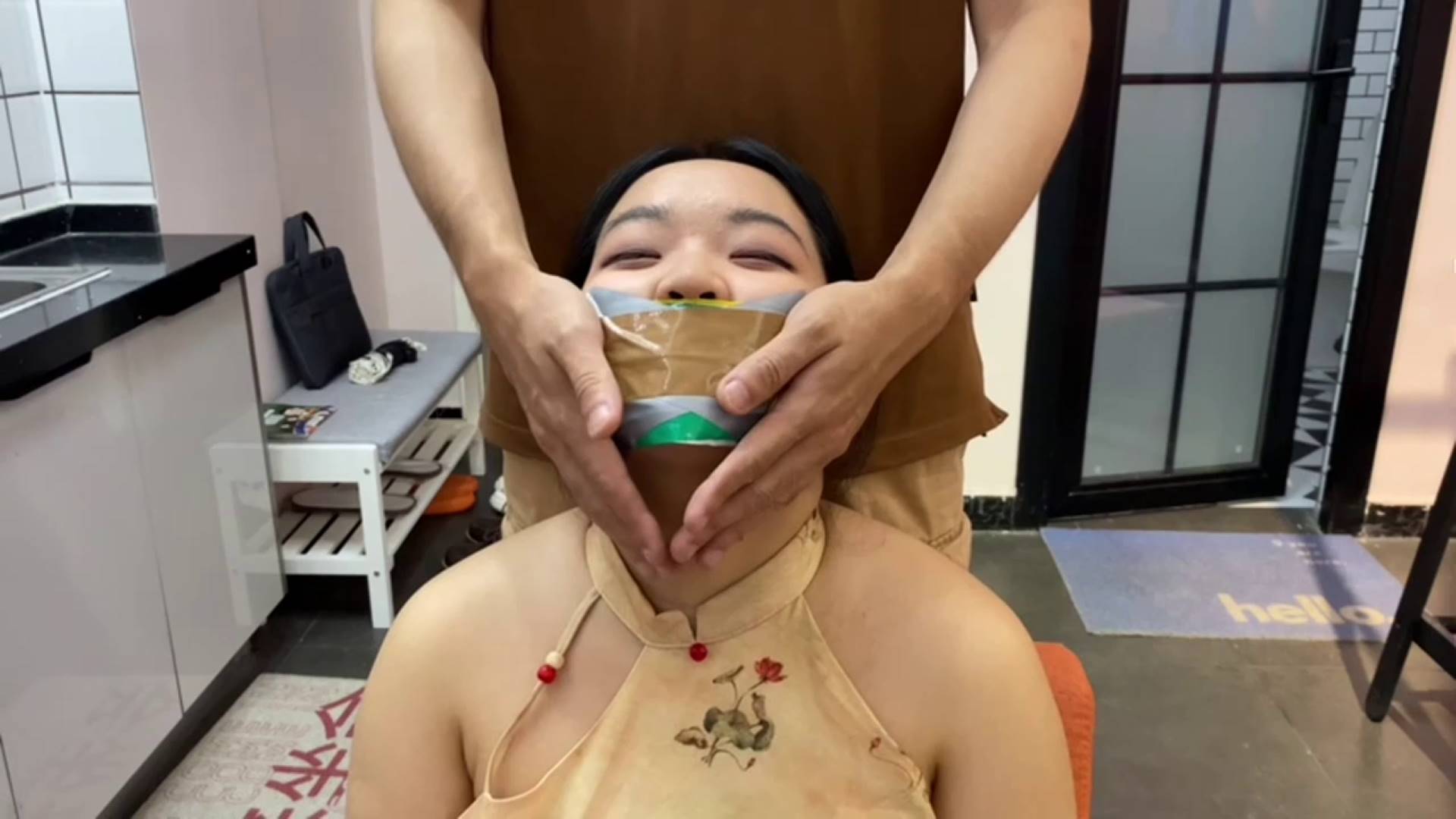 小姿7层胶带封嘴，肉丝+黑丝+灰丝套头-4