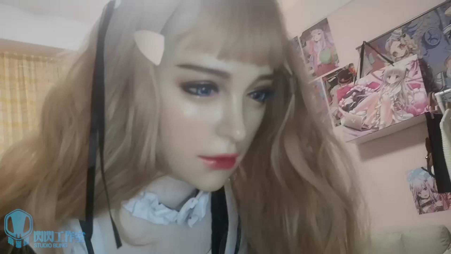 泉蜜蜂闪闪 仿真面具 Kigurumi头壳 双层女仆-4