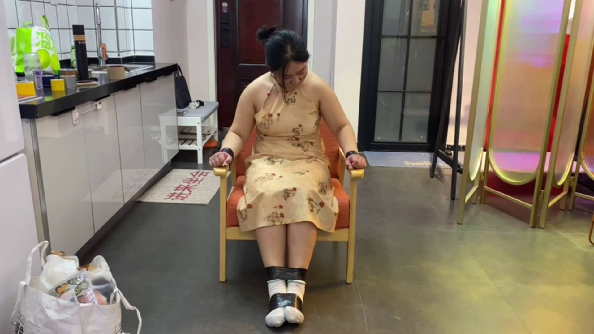 小姿7层胶带封嘴，肉丝+黑丝+灰丝套头-5