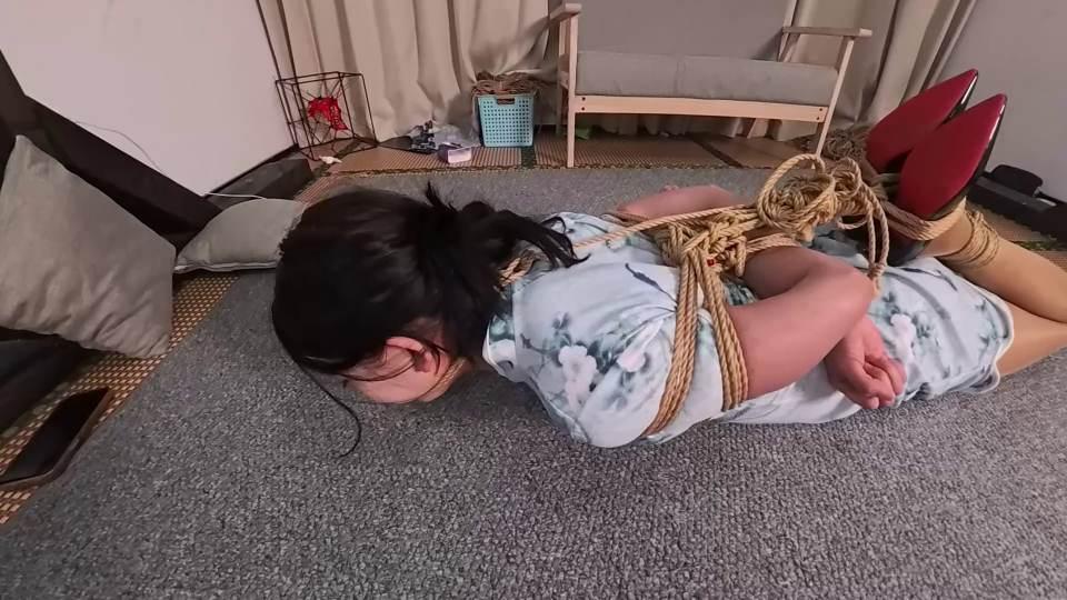 【花花】旗袍驷马 捆绑挣扎！-1