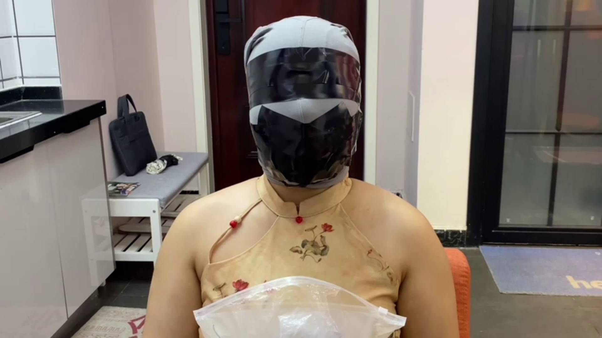 小姿7层胶带封嘴，肉丝+黑丝+灰丝套头-2