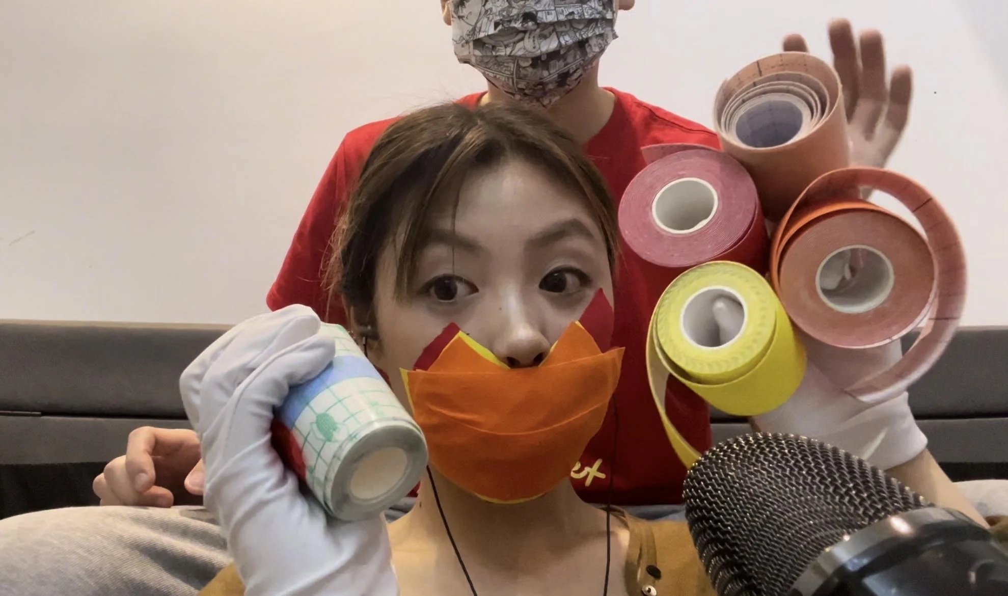 【小晗ASMR】5层胶带的封嘴，舒适的摩擦声与好看的小唅，胶带爱好者，点进来-4