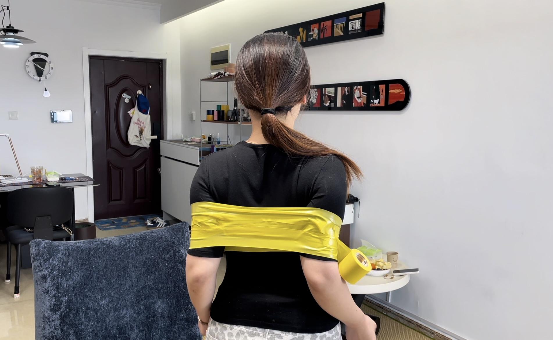 【缚艺录】【小河】双色胶带的封嘴与束缚-4