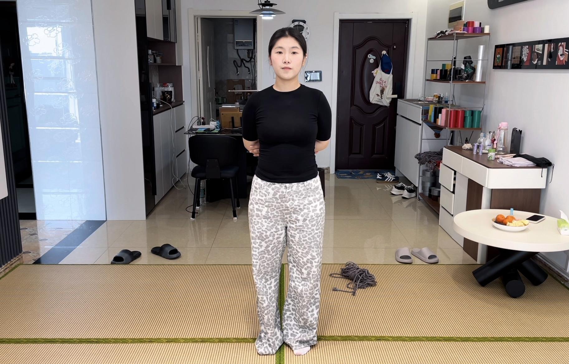 【缚艺录】【小河】绳子驷马+胶带封嘴+封眼-1