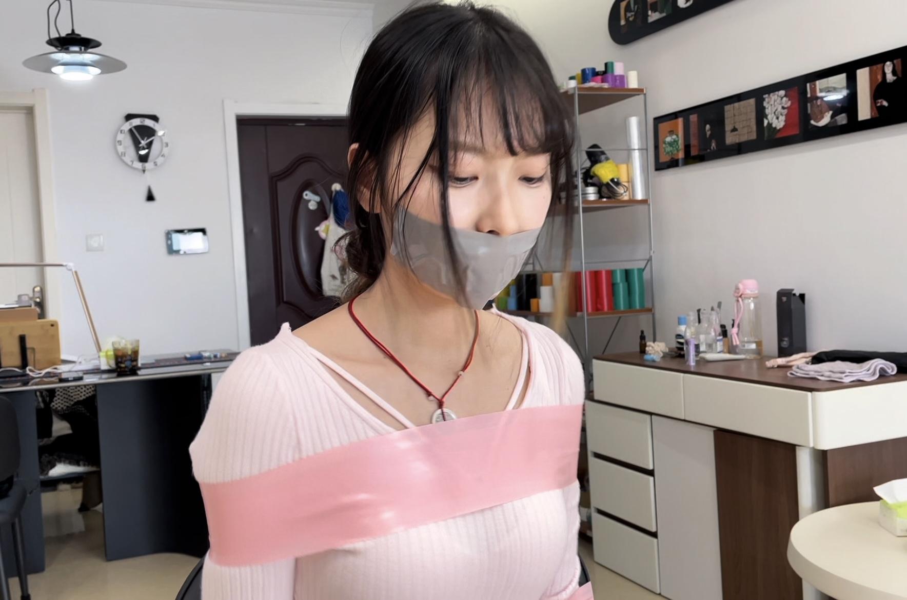 【缚艺录】【小羽】新模小羽，日系清纯女生的胶带捆绑-3