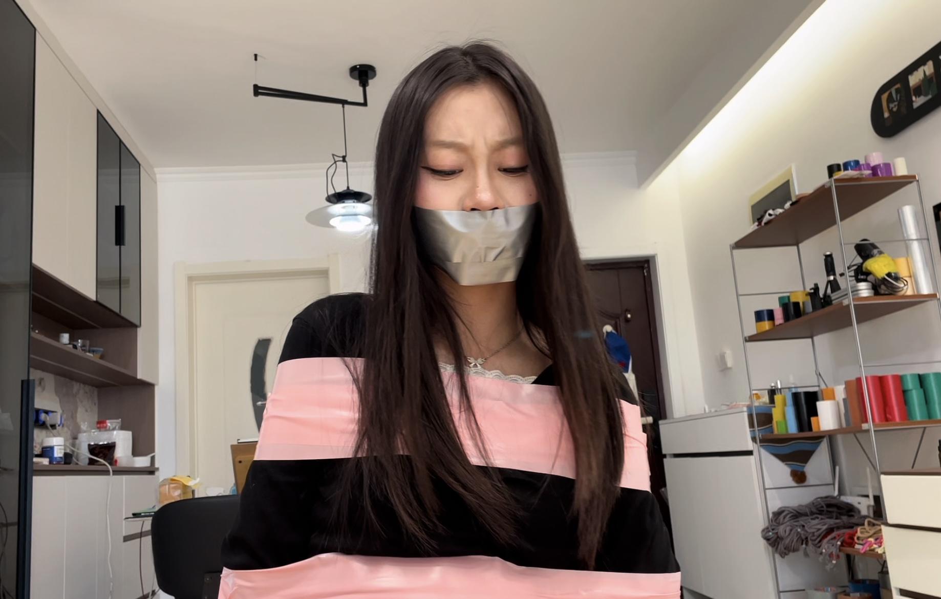 【缚艺录】【小V】新模小V，清纯的女生就得配粉色胶带-8