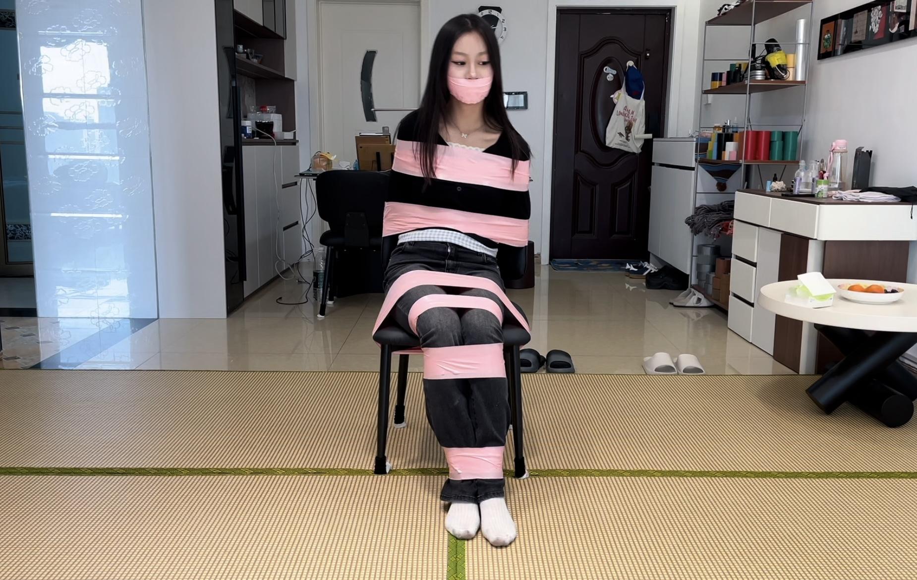 【缚艺录】【小V】新模小V，清纯的女生就得配粉色胶带-4